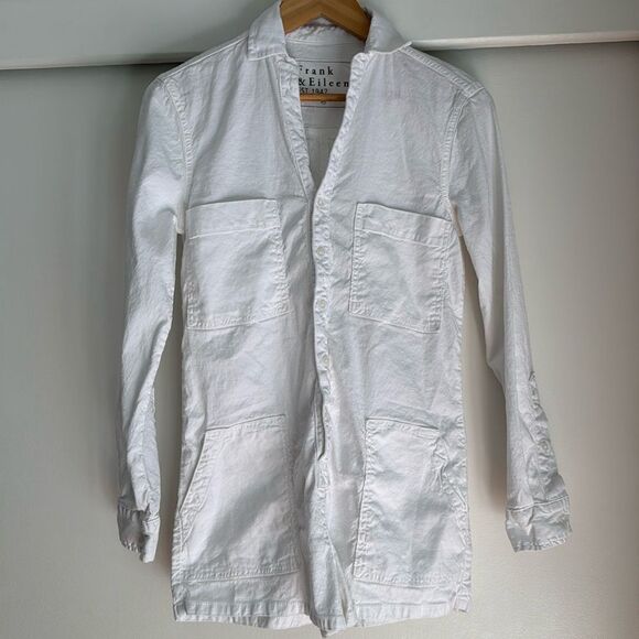 Frank & Eileen Ireland White Flax Linen Long Sleeve Casual Romper Playsuit XXS - Picture 3 of 6